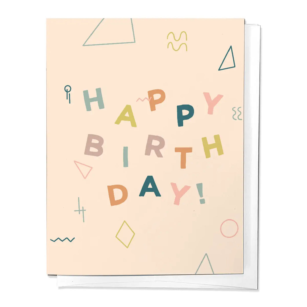 Happy Birthday, Colorful Greeting Card