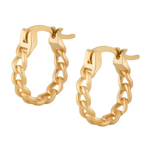 electra. Cuban Cuff Hoop Earrings