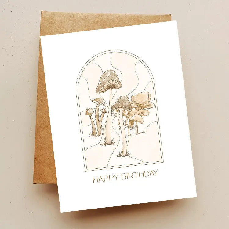 Mushroom Happy B-Day Card